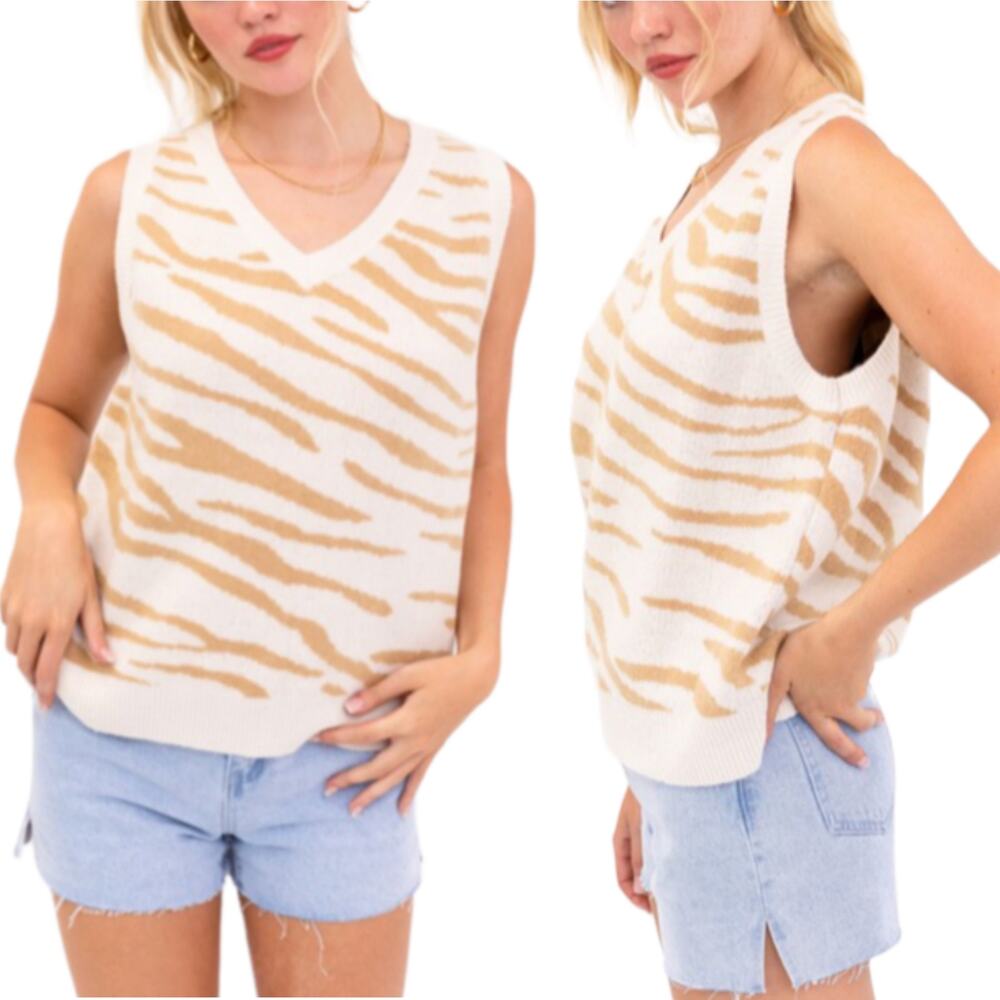 Le Lis Beige Vest Size S